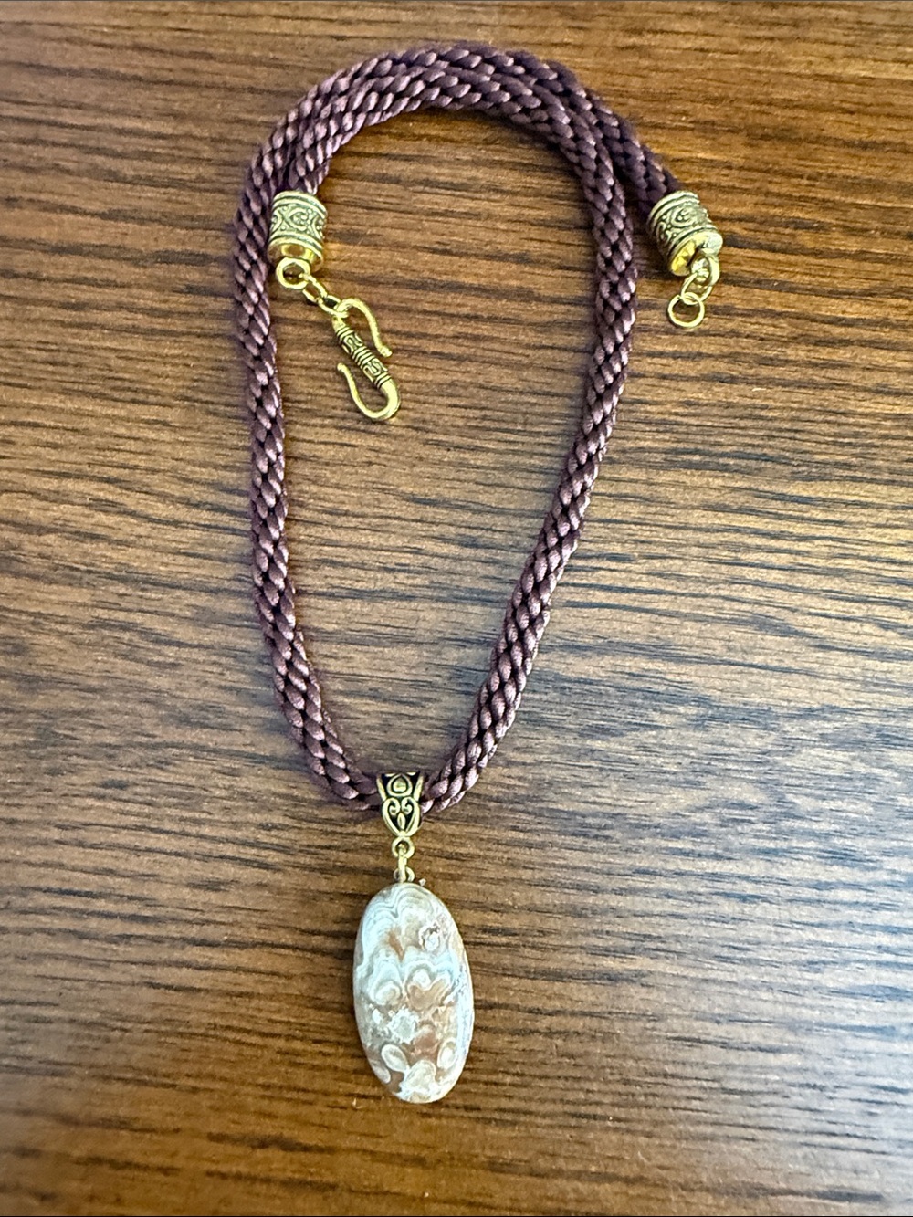 Handcrafted Agate Brown Stone Pendant